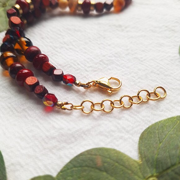 Serpentine Pendant Choker, Dark Cottagecore Boho Necklace, 24k Gold Witchy - Picture 5 of 7